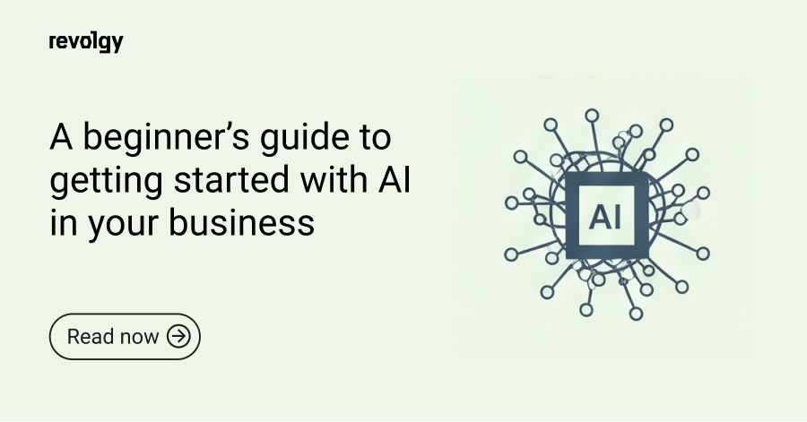 Light green background for Revolgy article on getting started with AI