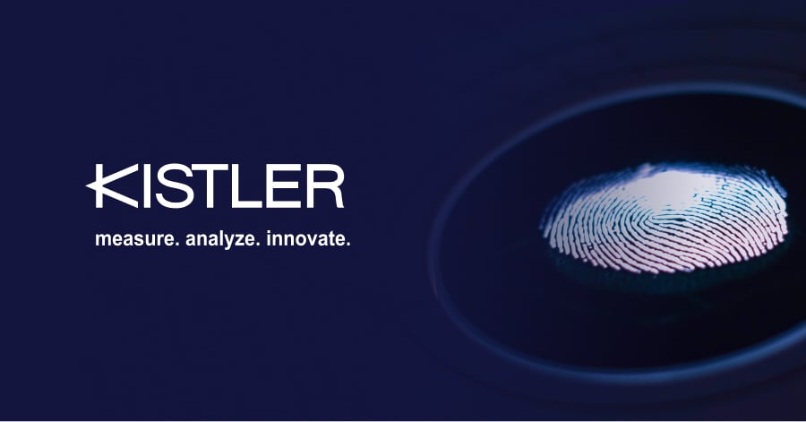 Blue background Kistler case study with a fingerprint