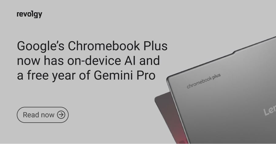 Gray background with a photo of a new Lenovo laptop