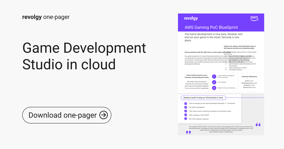 Game development studio in cloud