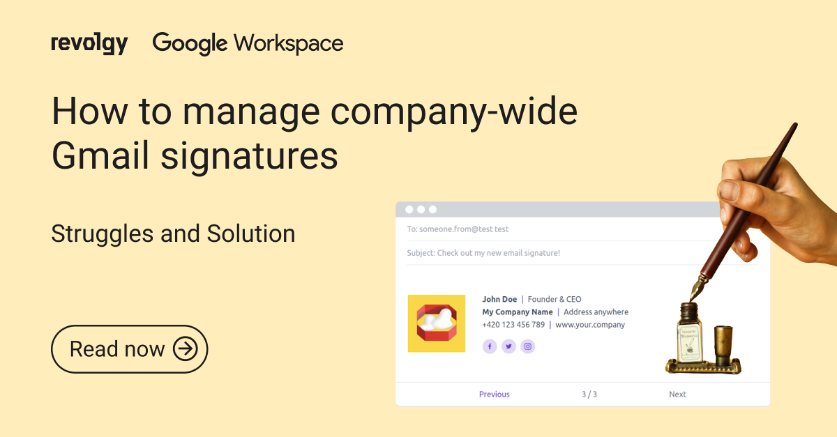 revolgy blog How to manage company-wide Gmail signatures
